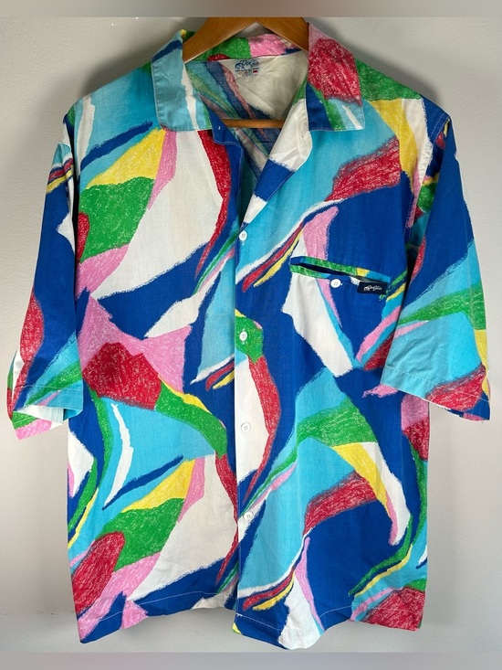 Dolfin Other - Vintage 80s/90s Dolfin Men’s Shirt L Funky Fresh Colorful Abstract Hip Hop RARE